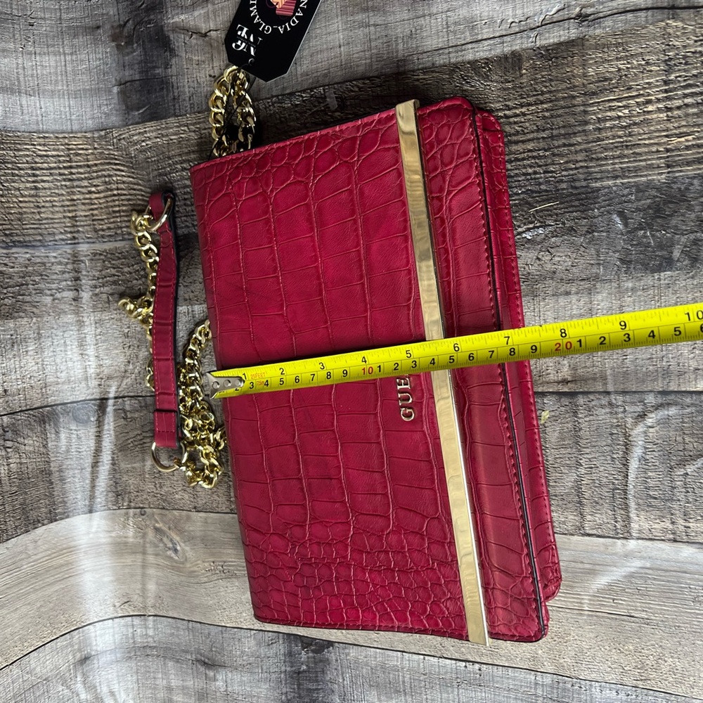 GUESS Pink Croc-Embossed Women's vegan Leather Bag - Picture 13 of 16